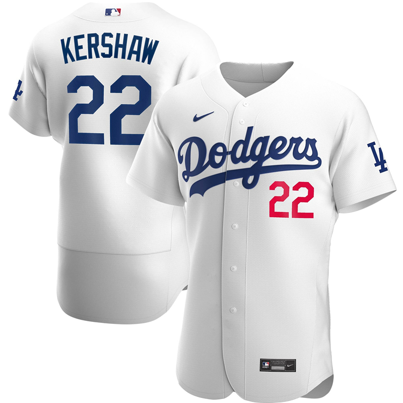 2020 MLB Men Los Angeles Dodgers Clayton Kershaw Nike White Home 2020 Authentic Player Jersey 1->los angeles dodgers->MLB Jersey